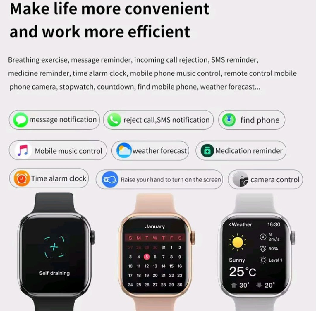 Smartwatch 1.9" HD Impermeabile IP68 | Chiamate Bluetooth, Ricarica Wireless e Batteria 7 Giorni